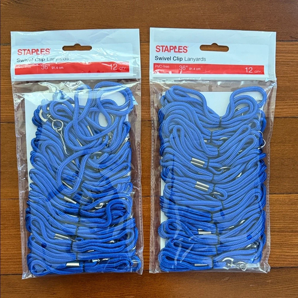 Staples Blue Swivel Clip Lanyards - Pack of 24